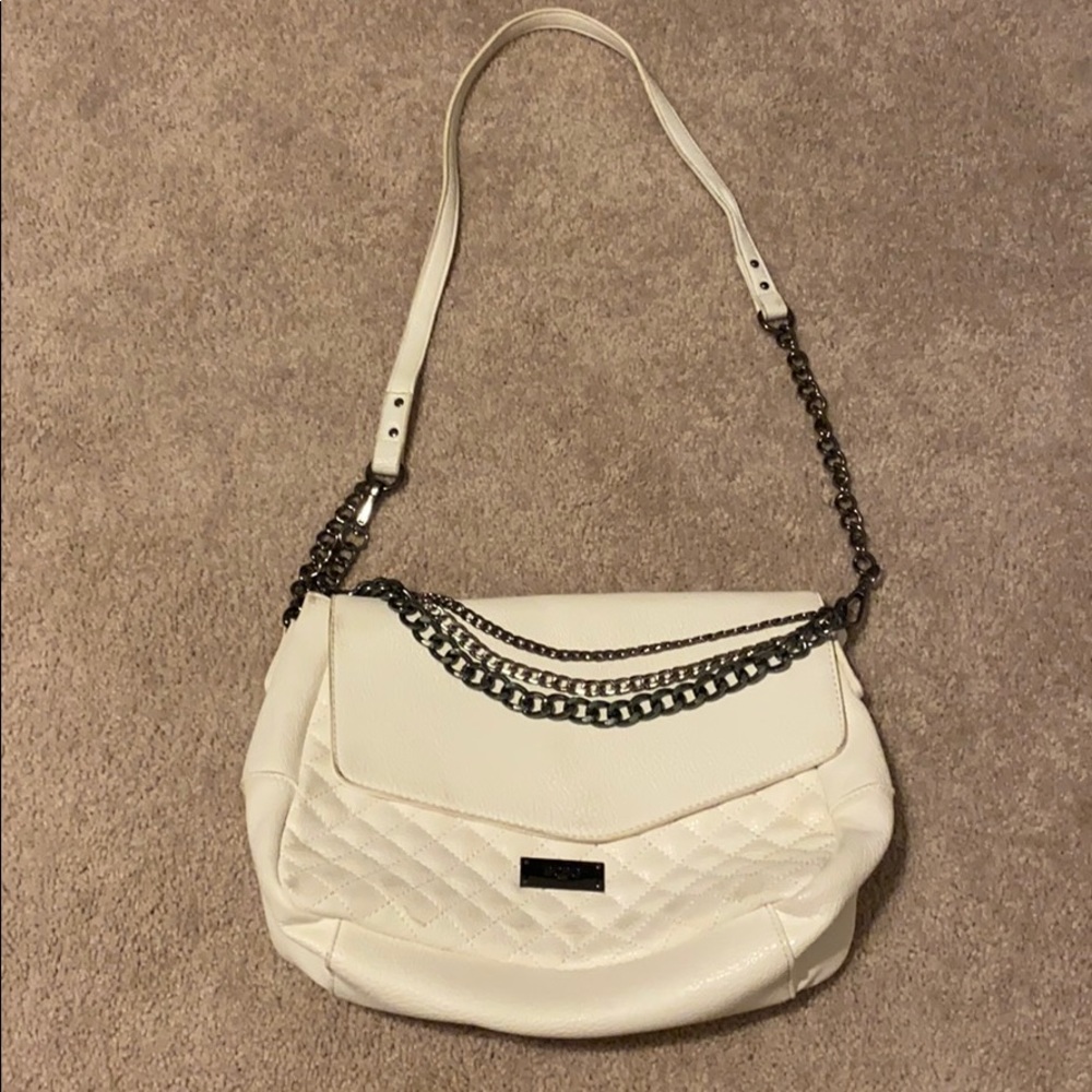 BCBG white quilted purse